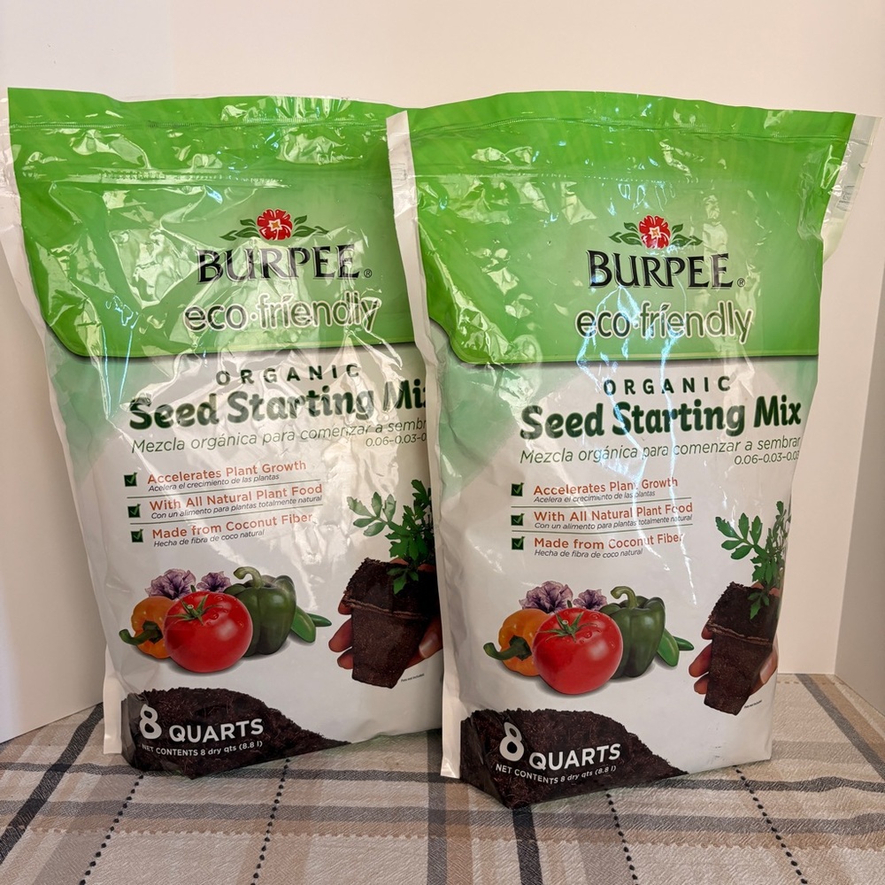 Burpee Eco Friendly Organic Seed Starting Mix 8 Quarts Qty 2 NEW Packaged 2014